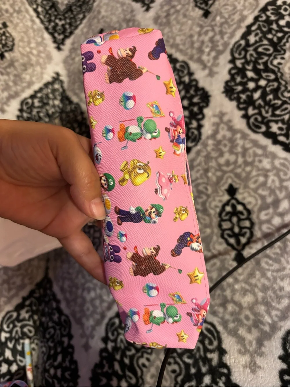 Kids Pink Character Zip Pencil Case
